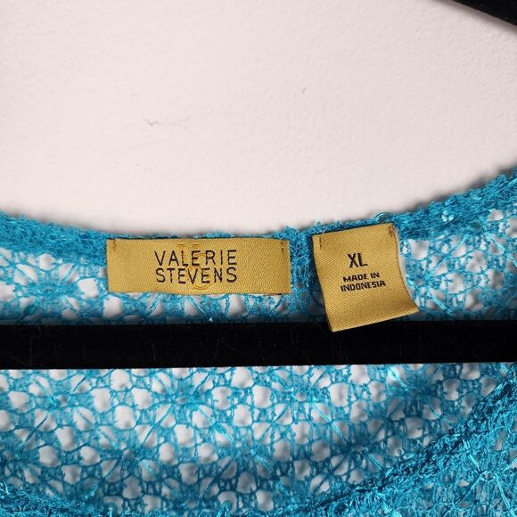 Valerie Stevens Top Turquoise Mesh Sequin Cover With Camisole Tank Size XL - Picture 2 of 12